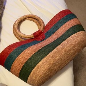 XL weaved island vacation tote bag